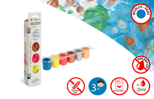 Picture of CMP PRIMO POSTER PAINT SET 6POTS X25ML METALLIC